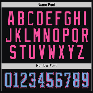 Custom Black Light Blue-Pink Hockey Jersey