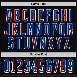Custom Black Royal White-Orange Hockey Jersey