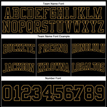 Load image into Gallery viewer, Custom Stitched Black Black-Old Gold Football Pullover Sweatshirt Hoodie
