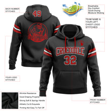 Load image into Gallery viewer, Custom Stitched Black Red-White Football Pullover Sweatshirt Hoodie
