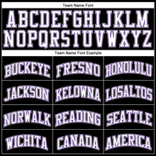 Load image into Gallery viewer, Custom Black White Purple-Gray Authentic Throwback Basketball Jersey
