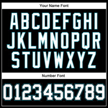 Load image into Gallery viewer, Custom Black White-Teal Authentic Throwback Basketball Jersey
