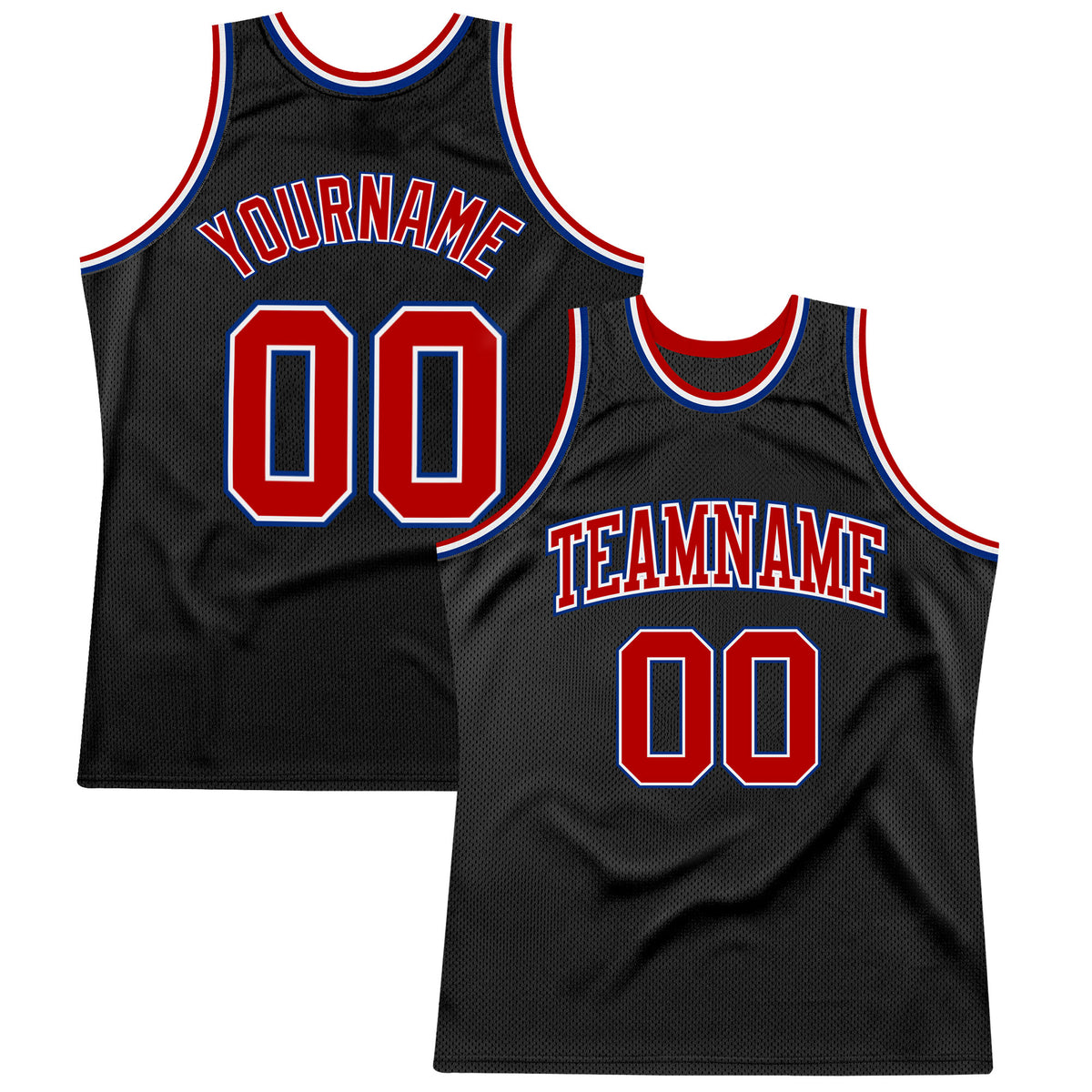 Custom Black RedRoyal Authentic Throwback Basketball Jersey Sale Fcustom
