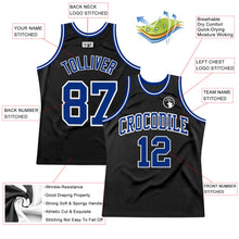 Load image into Gallery viewer, Custom Black Royal-White Authentic Throwback Basketball Jersey
