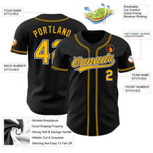 Load image into Gallery viewer, Custom Black Gold-White Authentic Baseball Jersey
