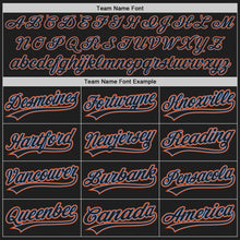 Load image into Gallery viewer, Custom Black Black Powder Blue-Orange Authentic Baseball Jersey
