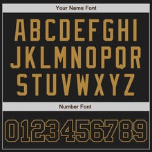 Load image into Gallery viewer, Custom Black Black-Old Gold Authentic Baseball Jersey
