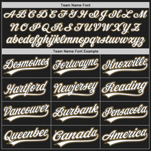 Load image into Gallery viewer, Custom Black White-Old Gold Authentic Baseball Jersey

