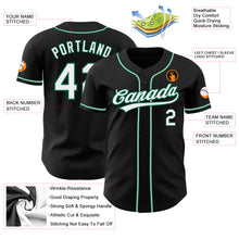 Load image into Gallery viewer, Custom Black White-Kelly Green Authentic Baseball Jersey
