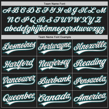 Load image into Gallery viewer, Custom Black White-Teal Authentic Baseball Jersey
