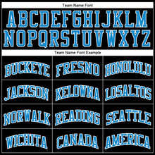 Load image into Gallery viewer, Custom Black Blue-White Authentic Throwback Basketball Jersey
