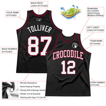 Load image into Gallery viewer, Custom Black White-Maroon Authentic Throwback Basketball Jersey
