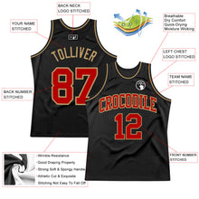 Load image into Gallery viewer, Custom Black Red-Old Gold Authentic Throwback Basketball Jersey
