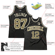 Load image into Gallery viewer, Custom Black Cream Pinstripe Camo-Cream Authentic Basketball Jersey
