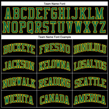 Load image into Gallery viewer, Custom Black Gold Pinstripe Kelly Green-Gold Authentic Basketball Jersey
