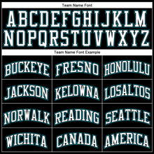 Load image into Gallery viewer, Custom Black Teal Pinstripe White Black-Teal Authentic Basketball Jersey
