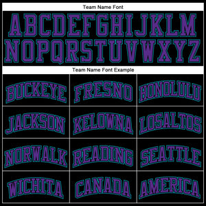 Custom Black Teal Pinstripe Purple-Teal Authentic Basketball Jersey