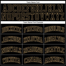 Load image into Gallery viewer, Custom Black Old Gold Pinstripe Black-Old Gold Authentic Basketball Jersey
