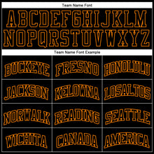 Load image into Gallery viewer, Custom Black Bay Orange Authentic Throwback Basketball Jersey
