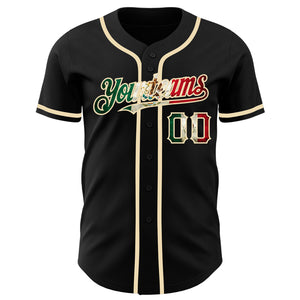 Custom Black Vintage Mexican Flag-City Cream Authentic Baseball Jersey