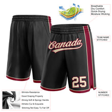 Load image into Gallery viewer, Custom Black Cream-Maroon Authentic Basketball Shorts
