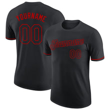 Load image into Gallery viewer, Custom Black Red Performance T-Shirt
