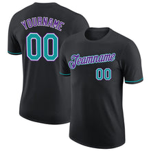 Load image into Gallery viewer, Custom Black Teal-Purple Performance T-Shirt

