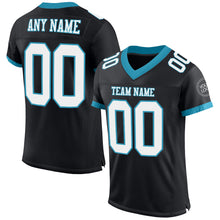 Load image into Gallery viewer, Custom Black White-Panther Blue Mesh Authentic Football Jersey
