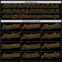 Load image into Gallery viewer, Custom Black Old Gold Authentic Baseball Jersey
