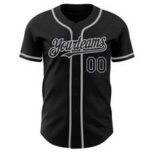 Load image into Gallery viewer, Custom Black Gray Authentic Baseball Jersey
