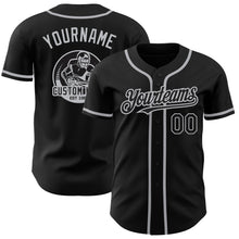 Load image into Gallery viewer, Custom Black Gray Authentic Baseball Jersey
