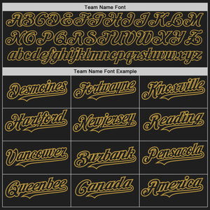 Custom Black Old Gold Pinstripe Old Gold Authentic Baseball Jersey