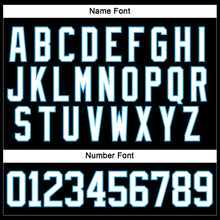 Load image into Gallery viewer, Custom Black White-Sky Blue Hockey Lace Neck Jersey
