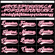 Load image into Gallery viewer, Custom Black White-Neon Pink Hockey Lace Neck Jersey
