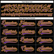 Load image into Gallery viewer, Custom Black Purple-Gold Hockey Lace Neck Jersey
