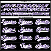Load image into Gallery viewer, Custom Black White Purple-Gray Hockey Lace Neck Jersey
