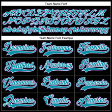 Load image into Gallery viewer, Custom Black Teal-White Hockey Lace Neck Jersey
