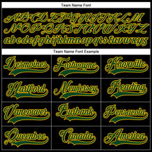 Load image into Gallery viewer, Custom Black Green-Gold Hockey Lace Neck Jersey
