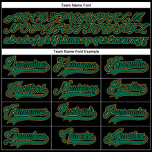 Load image into Gallery viewer, Custom Black Kelly Green-Old Gold Hockey Lace Neck Jersey
