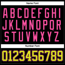 Load image into Gallery viewer, Custom Black Neon Yellow-Pink Hockey Lace Neck Jersey
