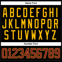 Load image into Gallery viewer, Custom Black Crimson-Gold Hockey Lace Neck Jersey
