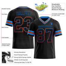 Load image into Gallery viewer, Custom Black Powder Blue-Orange Authentic Football Jersey
