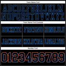Load image into Gallery viewer, Custom Black Powder Blue-Orange Authentic Football Jersey
