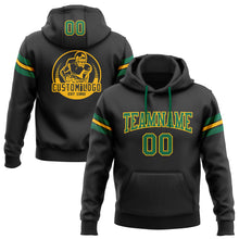 Load image into Gallery viewer, Custom Stitched Black Kelly Green-Gold Football Pullover Sweatshirt Hoodie
