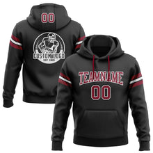 Load image into Gallery viewer, Custom Stitched Black Crimson-White Football Pullover Sweatshirt Hoodie
