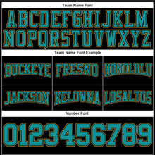 Load image into Gallery viewer, Custom Stitched Black Teal-Old Gold Football Pullover Sweatshirt Hoodie
