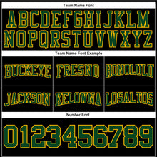 Load image into Gallery viewer, Custom Stitched Black Green-Gold Football Pullover Sweatshirt Hoodie
