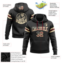 Load image into Gallery viewer, Custom Stitched Black Vintage USA Flag City Cream-Crimson Football Pullover Sweatshirt Hoodie
