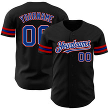 Load image into Gallery viewer, Custom Black Royal-Red Authentic Baseball Jersey
