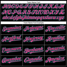 Load image into Gallery viewer, Custom Black Aqua-Pink Authentic Baseball Jersey
